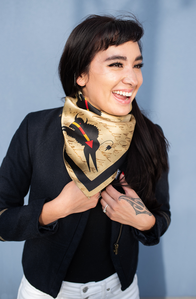 Illustrated Wool silk scarves / shawls collection gift idea