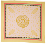 Decorative tablecloth with corn pattern on a yellow background