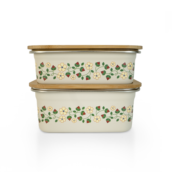 Floral Feast Lunch Boxes- White