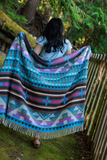 cotton blend blanket on model