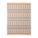 fringed blanket flat lay.