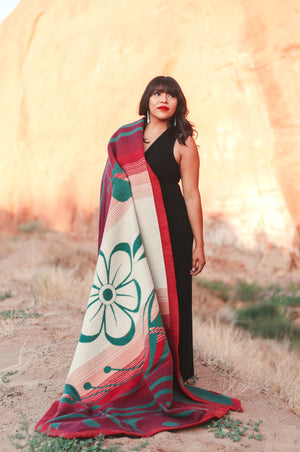 Whispering Blossoms Wool Blanket